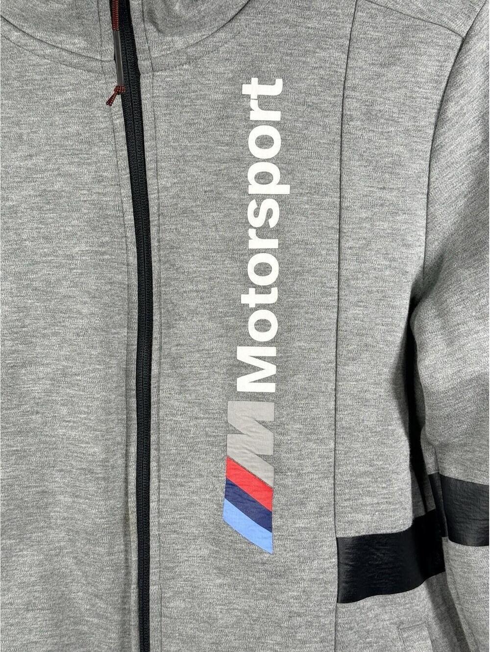 PUMA BMW M Motorsport Men's Full-Zip Hoodie Heather Gray Jacket Size Small - Picture 6 of 16